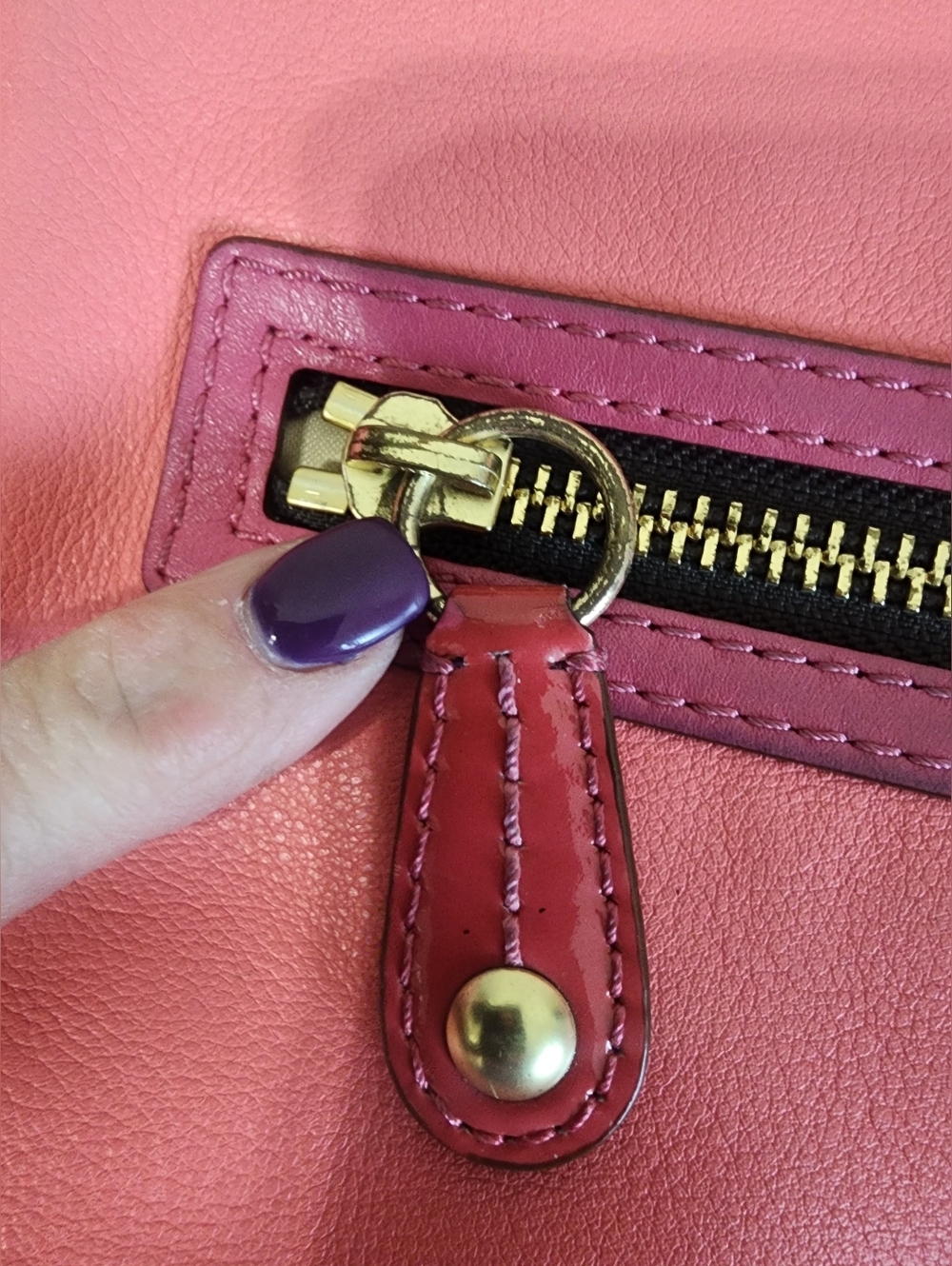 Vintage Coach Y2K Bonnie Cashin Pink Colorblock Leather Crossbody Foldover 13388 - Picture 17 of 17